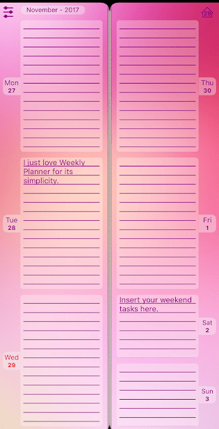 Ежедневник Weekly Planner скриншот 4
