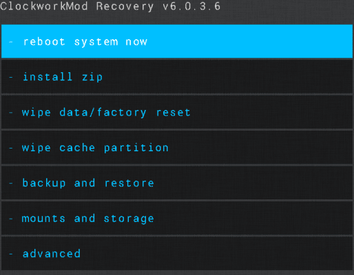 CWM recovery (clockworkmod recovery)