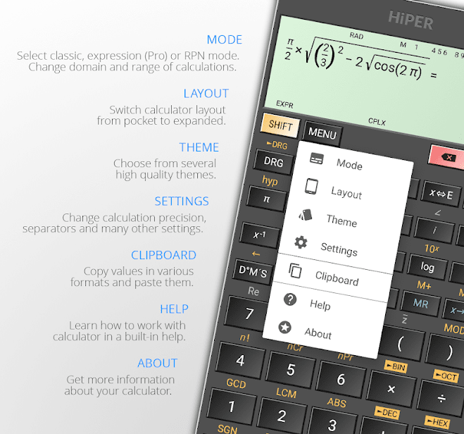 HiPER Scientific Calculator скриншот 2