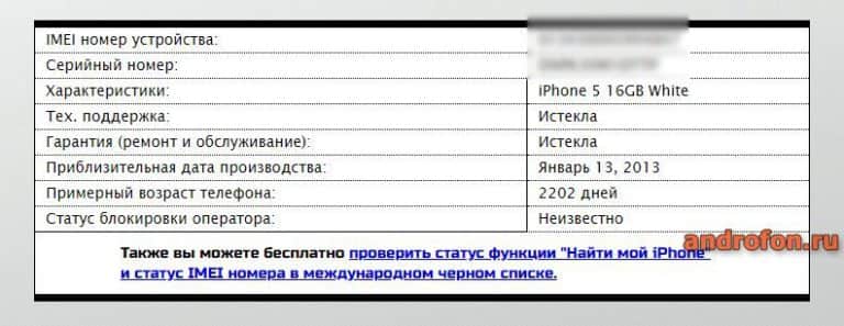 Проверить найти айфон по imei