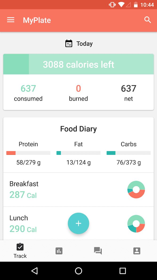 MyPlate Calorie Tracker скриншот 1