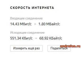 Тестирование в Яндекс.Интернетометре.