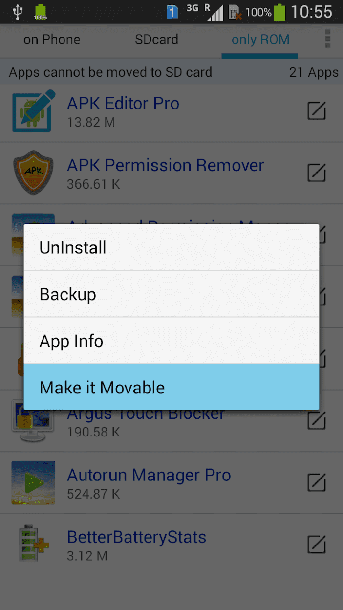 Apps Movable скриншот 2