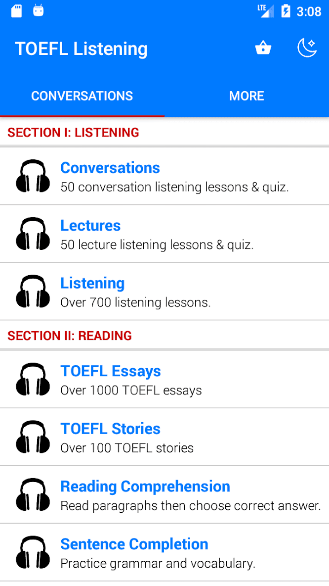 TOEFL Listening скриншот 1
