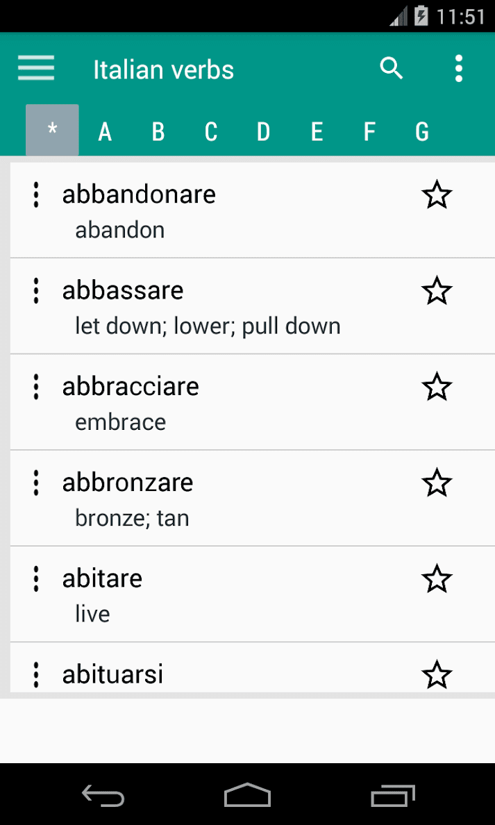 Daily Italian Verbs - Learn Italian скриншот 1