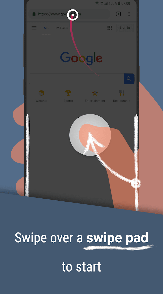 Reachability Cursor: one-handed mode mouse pointer скриншот 2