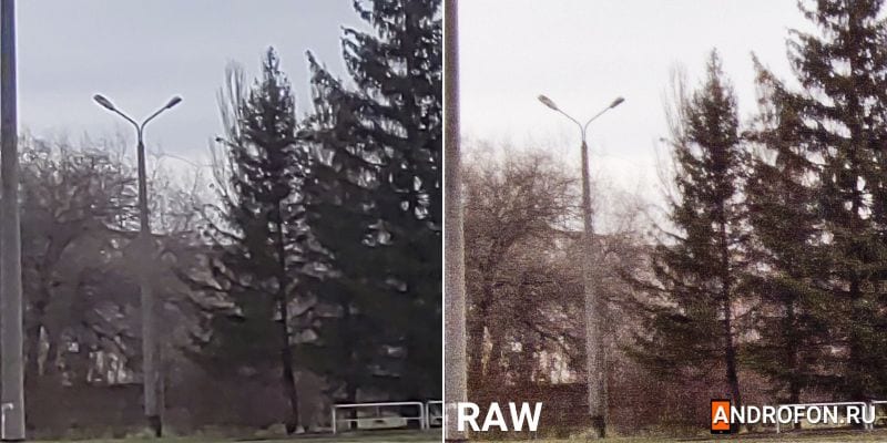Сравнение обычной фотографии и снимка из raw.