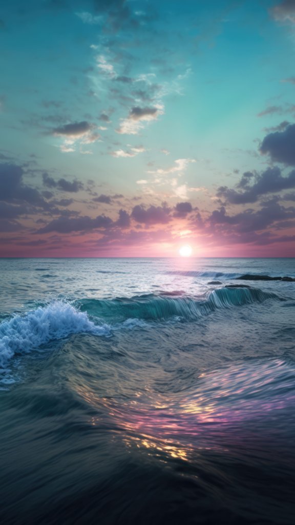 обои закат на море